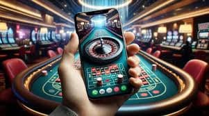 Kartu blackjack dengan cahaya ungu neon